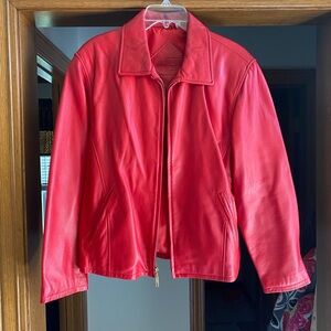 Women's Red Leather Jacket